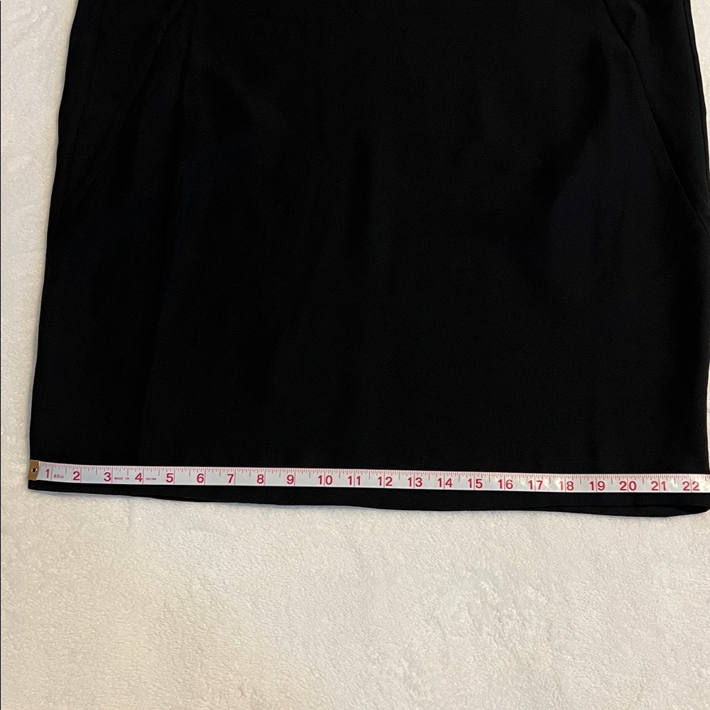 Whistles Zeta Ribbed Cuff Crepe Shift Dress Black Size 12 - Picture 10 of 15